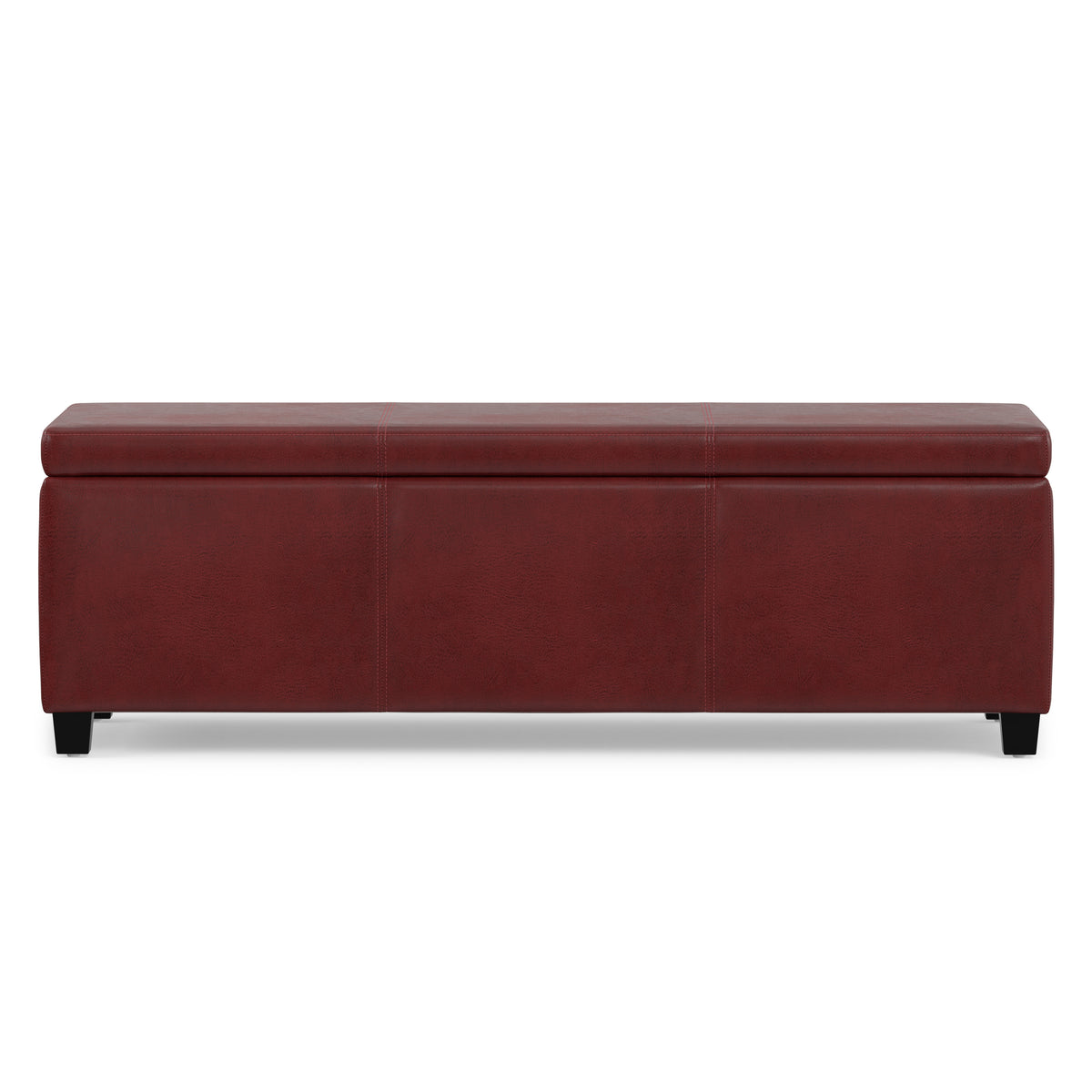 Red Vegan Leather | Avalon Storage Ottoman in Vegan Leather