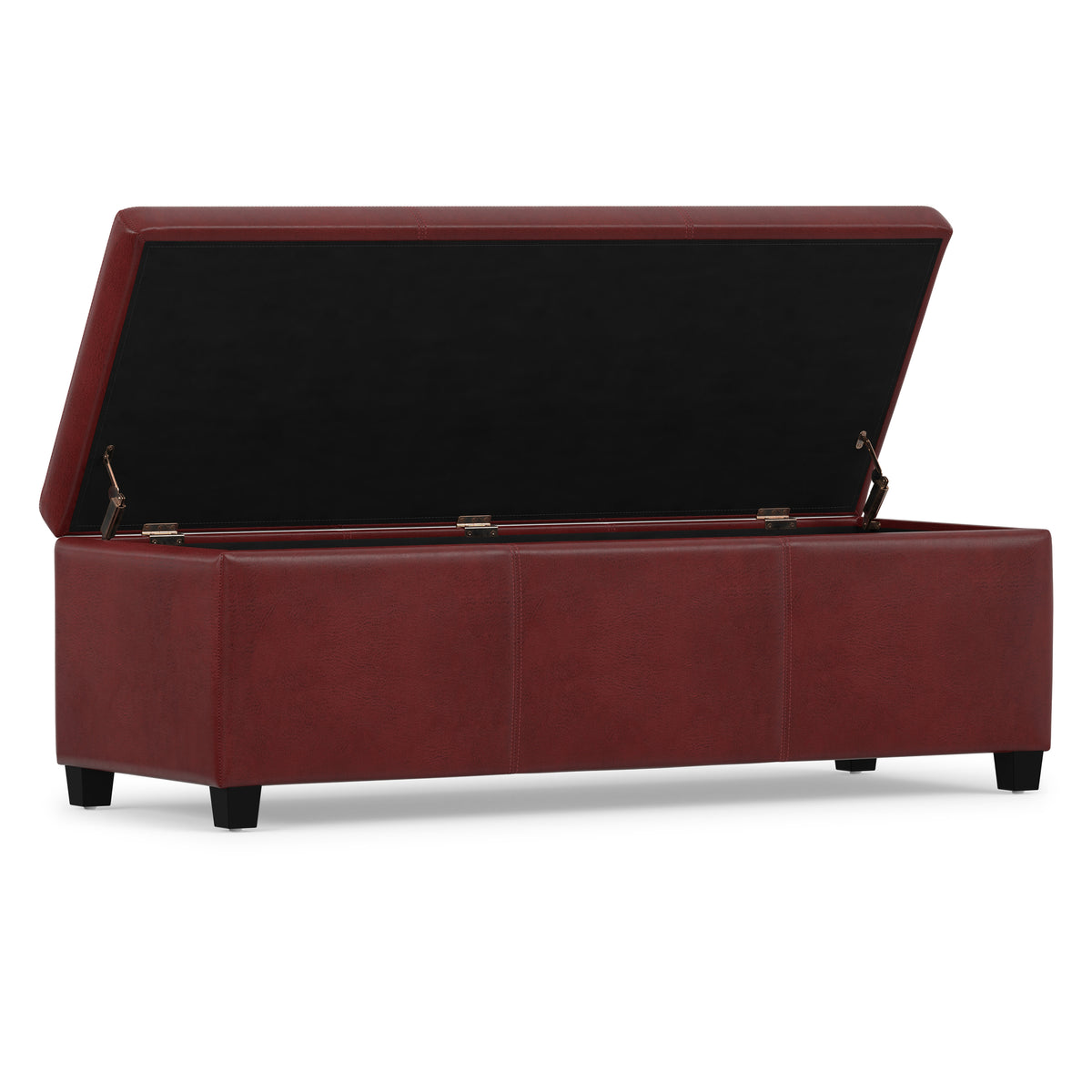 Red Vegan Leather | Avalon Storage Ottoman in Vegan Leather