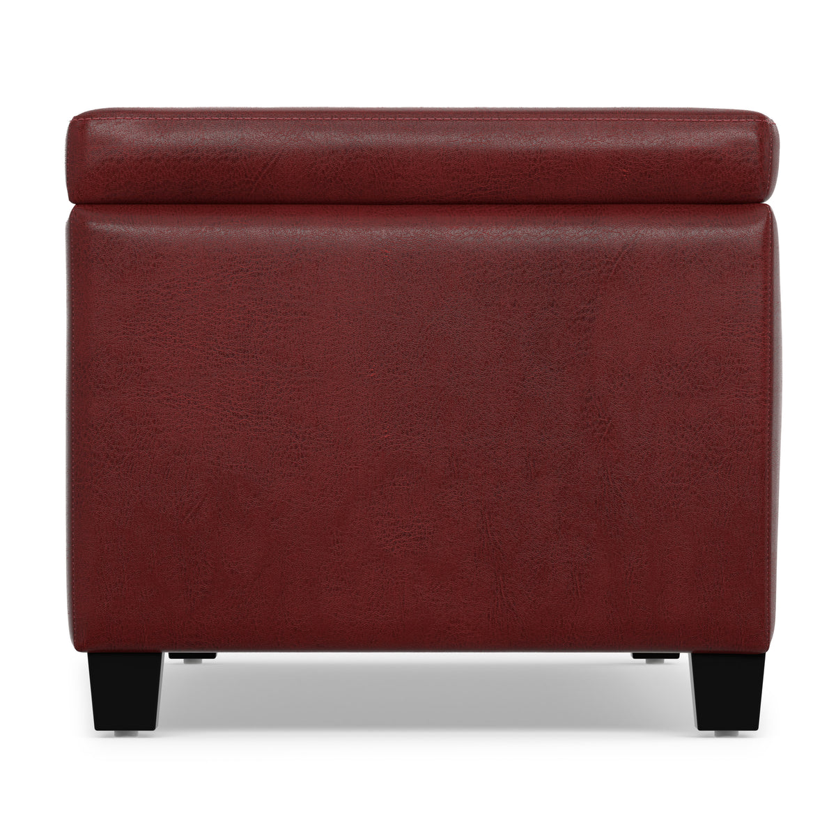Red Vegan Leather | Avalon Storage Ottoman in Vegan Leather
