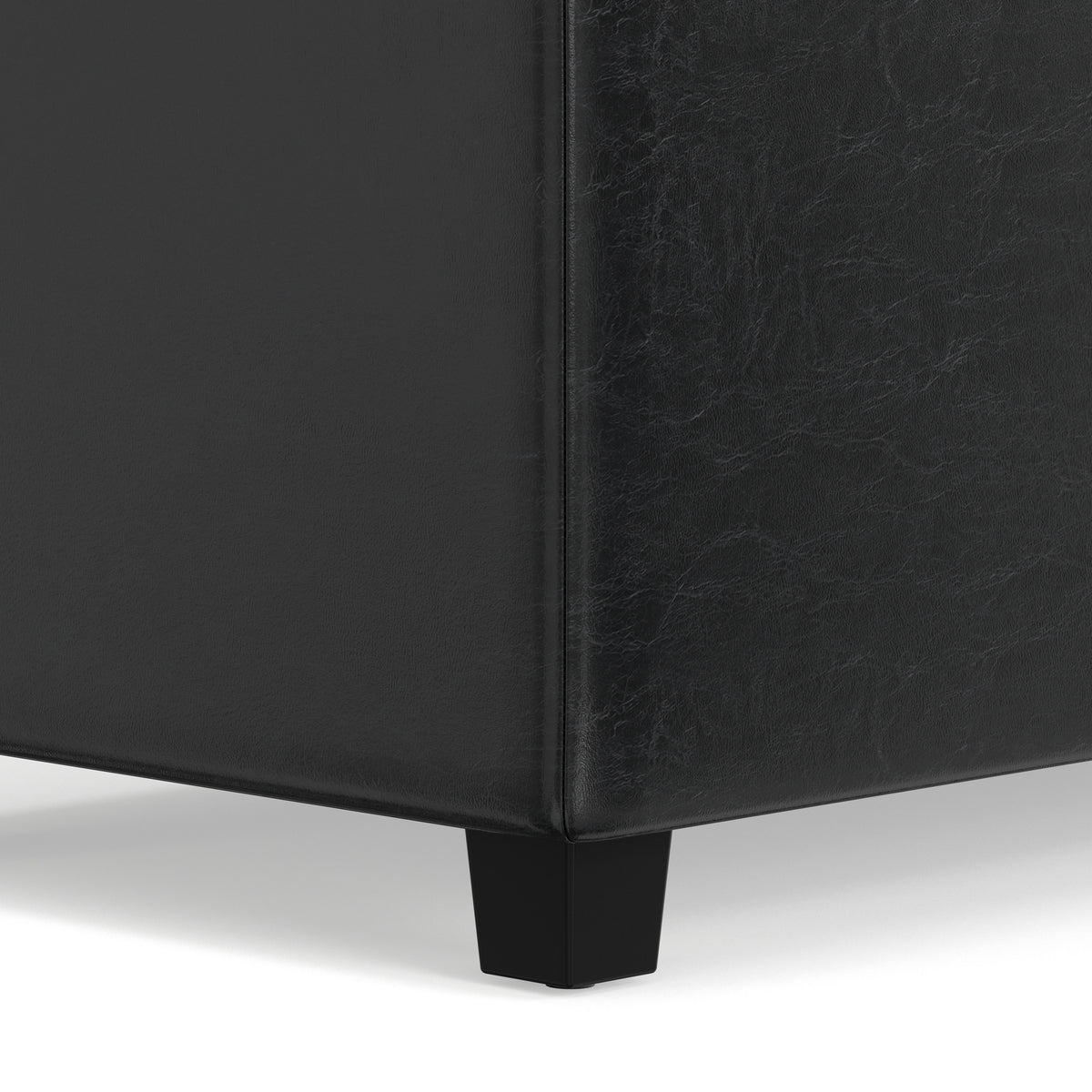 Midnight Black | Avalon 60 inch Storage Ottoman Bench