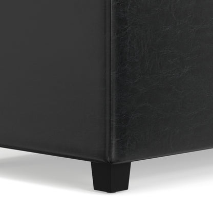 Midnight Black | Avalon 60 inch Storage Ottoman Bench