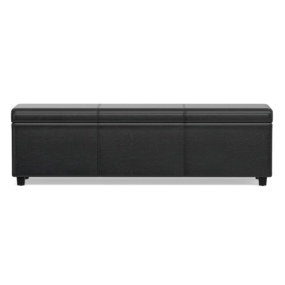 Midnight Black | Avalon 60 inch Storage Ottoman Bench