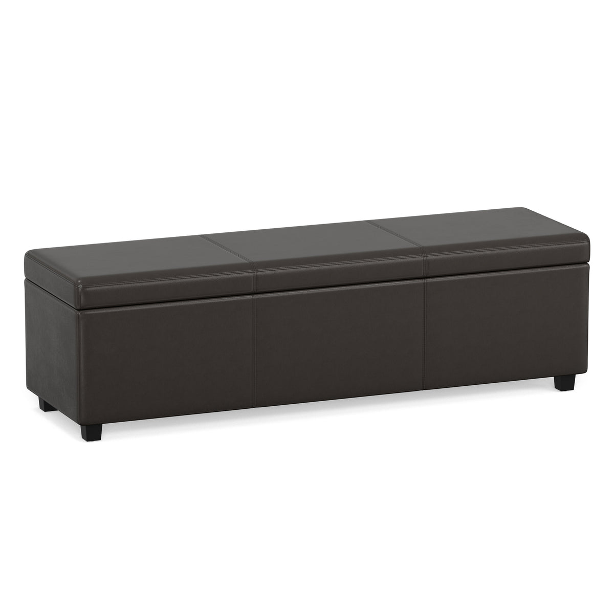 Tanners Brown | Avalon 60 inch Storage Ottoman Bench