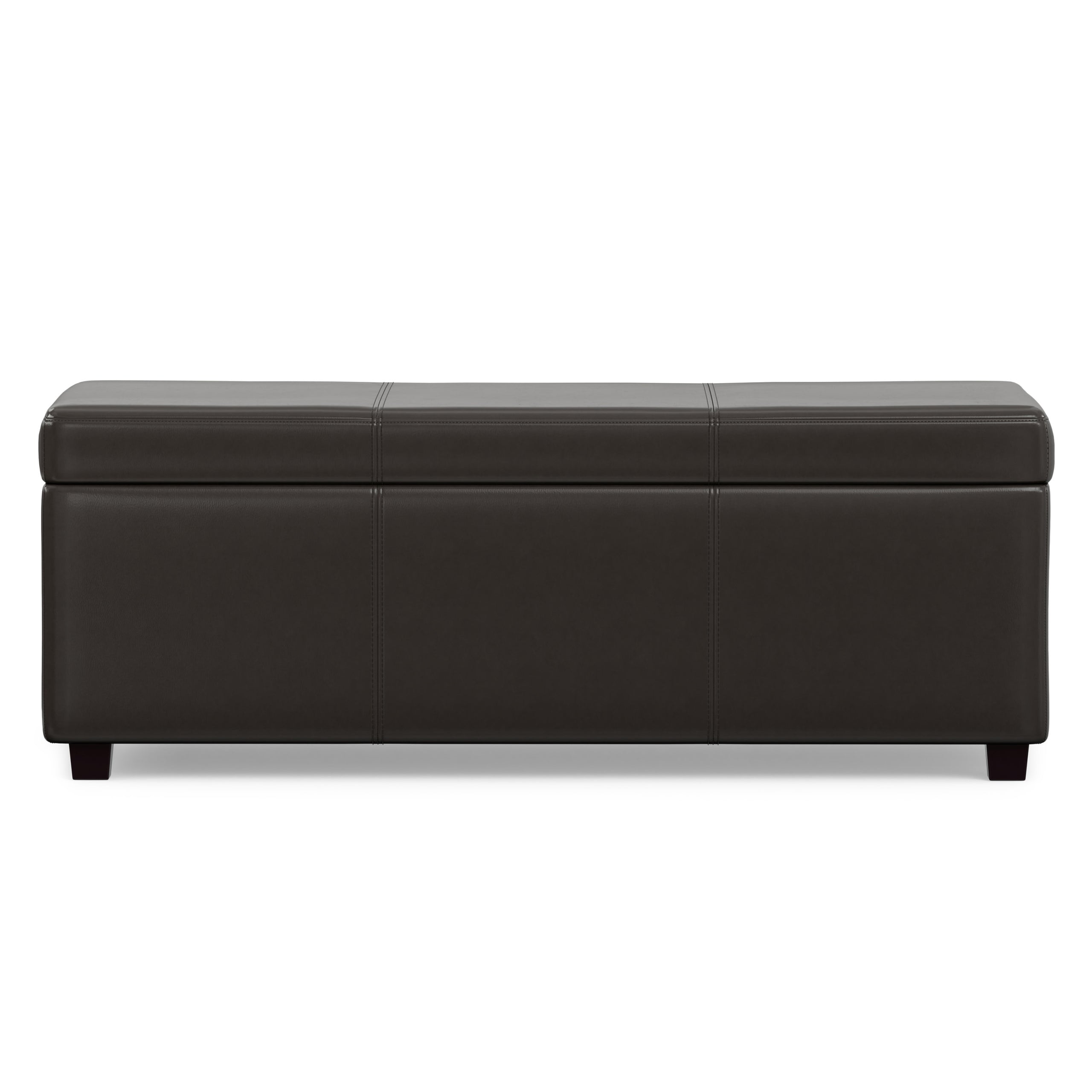 Tanner Brown Vegan Leather | Avalon Lift Top Storage Ottoman in Vegan Leather 