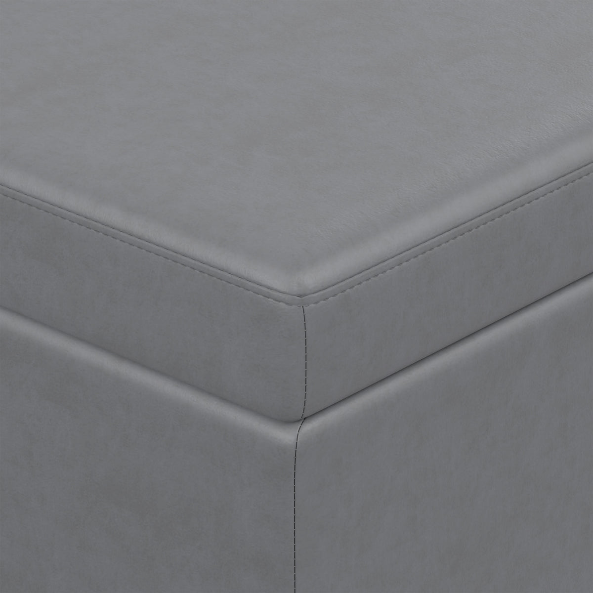 Stone Grey Vegan Leather | Avalon Extra Large Storage Ottoman in Vegan Leather