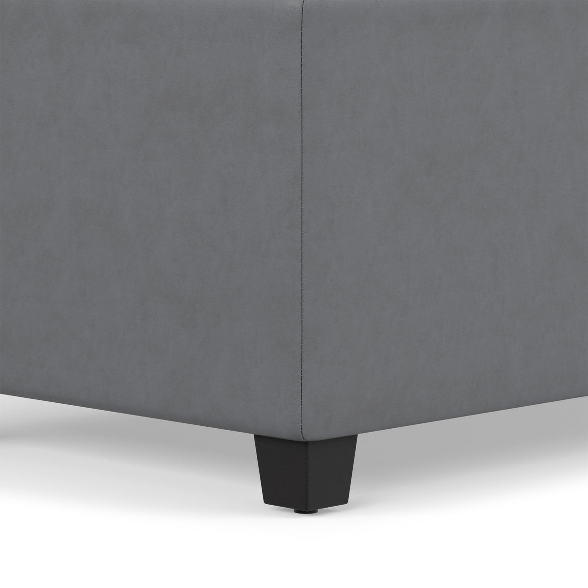 Stone Grey Vegan Leather | Avalon Extra Large Storage Ottoman in Vegan Leather