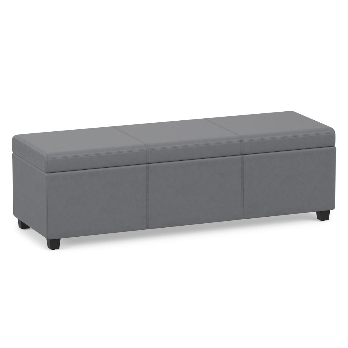 Stone Grey Vegan Leather | Avalon Extra Large Storage Ottoman in Vegan Leather