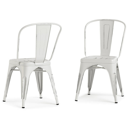 Distressed White | Fletcher Metal Dining Side Chair