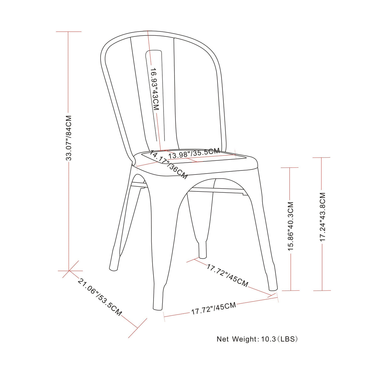 Distressed White | Fletcher Metal Dining Side Chair