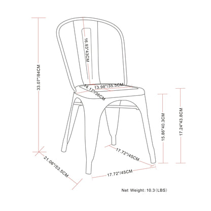 Distressed White | Fletcher Metal Dining Side Chair