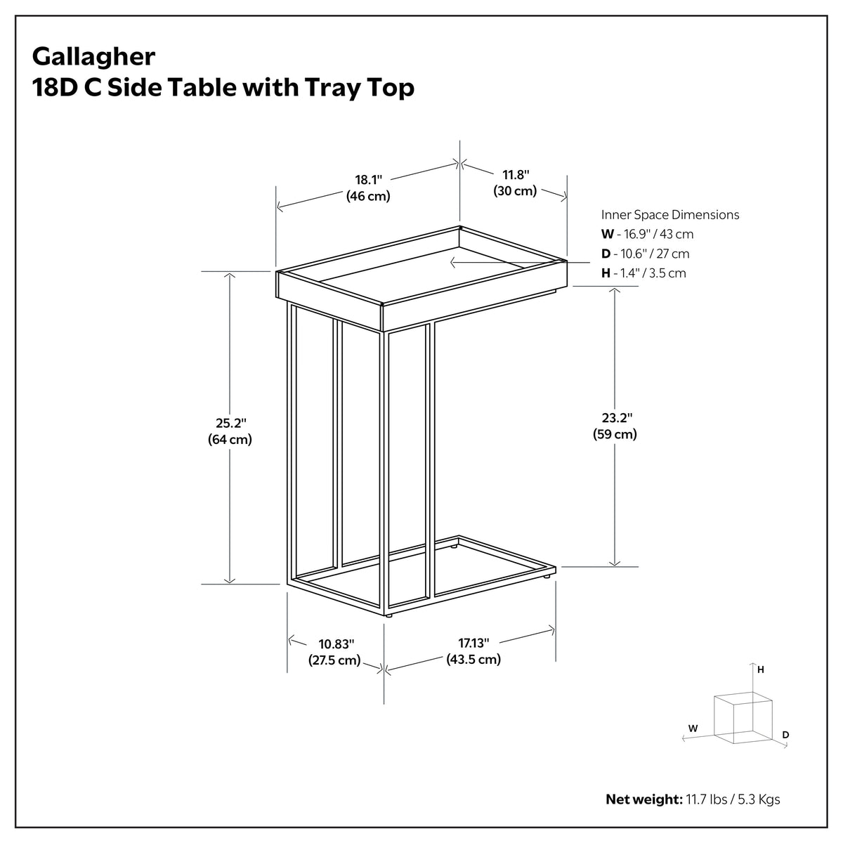 Refined Natural Mango Gallagher C Side Table in Natural