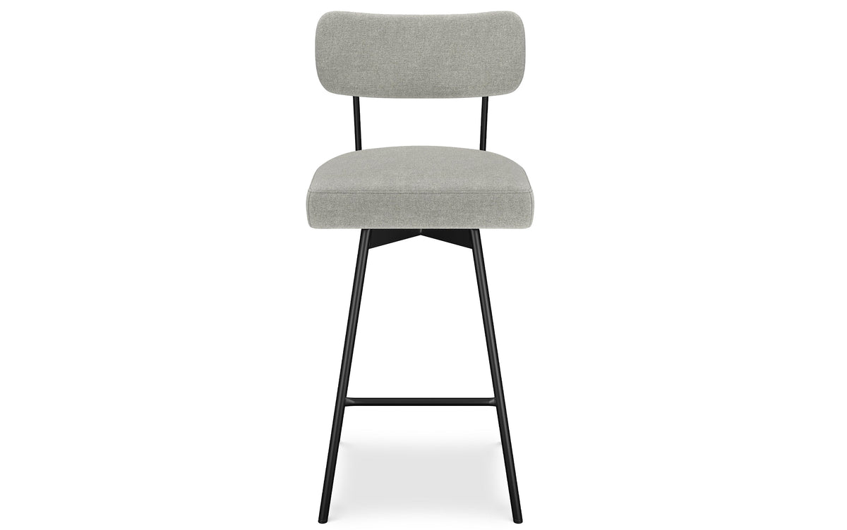 Light Grey Linen Style Fabric | Giselle Swivel Bar Stool (Set of 2)