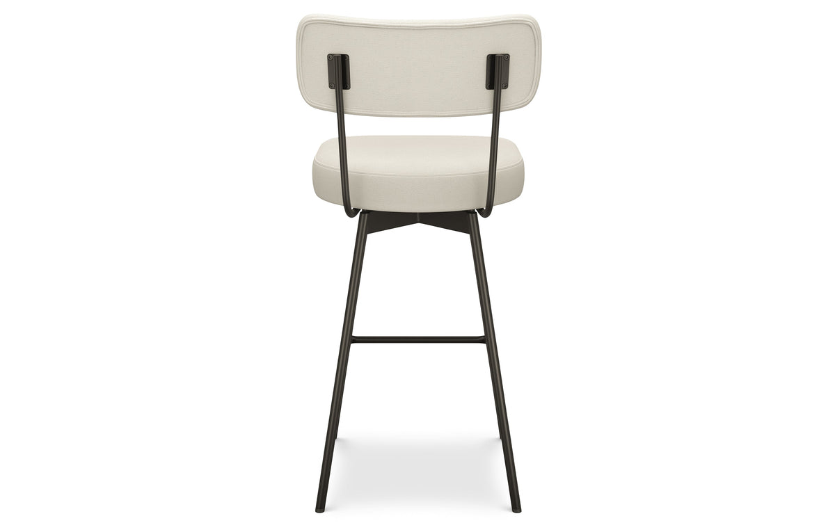 Natural Linen Style Fabric | Giselle Swivel Bar Stool (Set of 2)