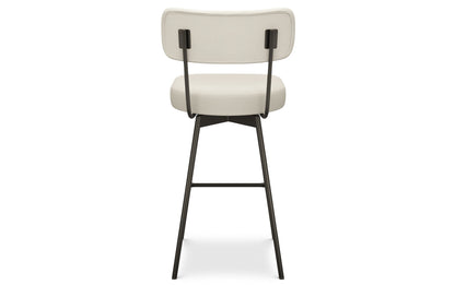 Natural Linen Style Fabric | Giselle Swivel Bar Stool (Set of 2)