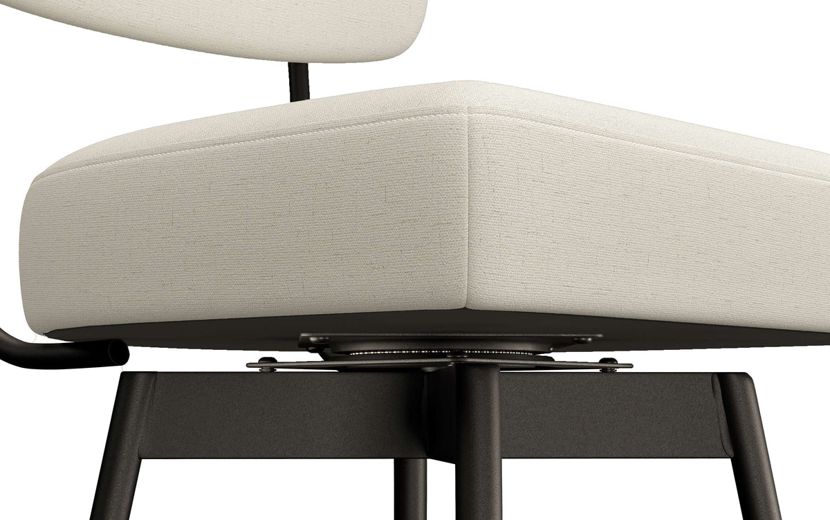 Natural Linen Style Fabric | Giselle Swivel Bar Stool (Set of 2)