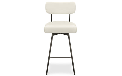Natural Linen Style Fabric | Giselle Swivel Bar Stool (Set of 2)