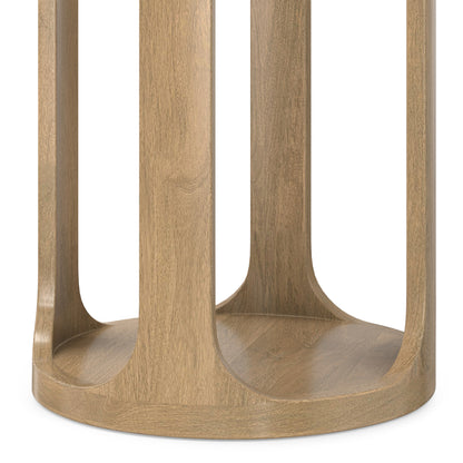 Grey Wash | Heather 12 inch Round Accent Table with Open Frame