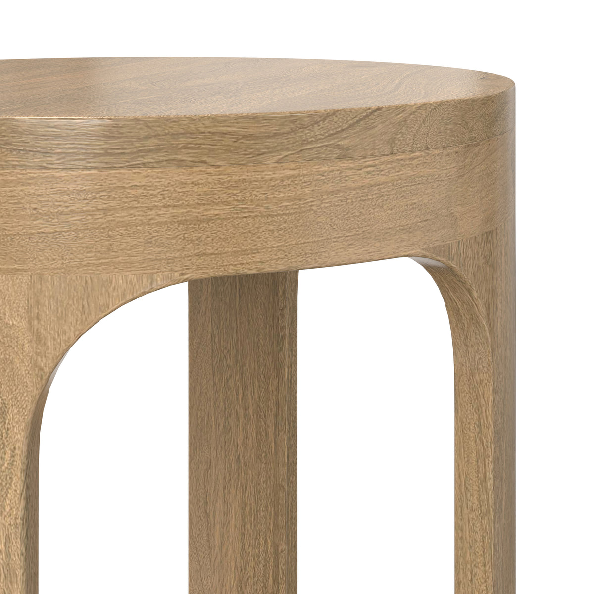 Grey Wash | Heather 12 inch Round Accent Table with Open Frame