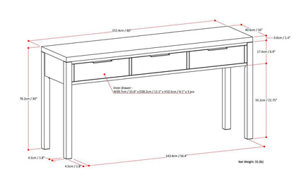 Medium Saddle Brown | Hollander Solid Wood Wide Console Table