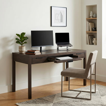 Warm Walnut Brown | Hollander Solid Wood Wide Console Table