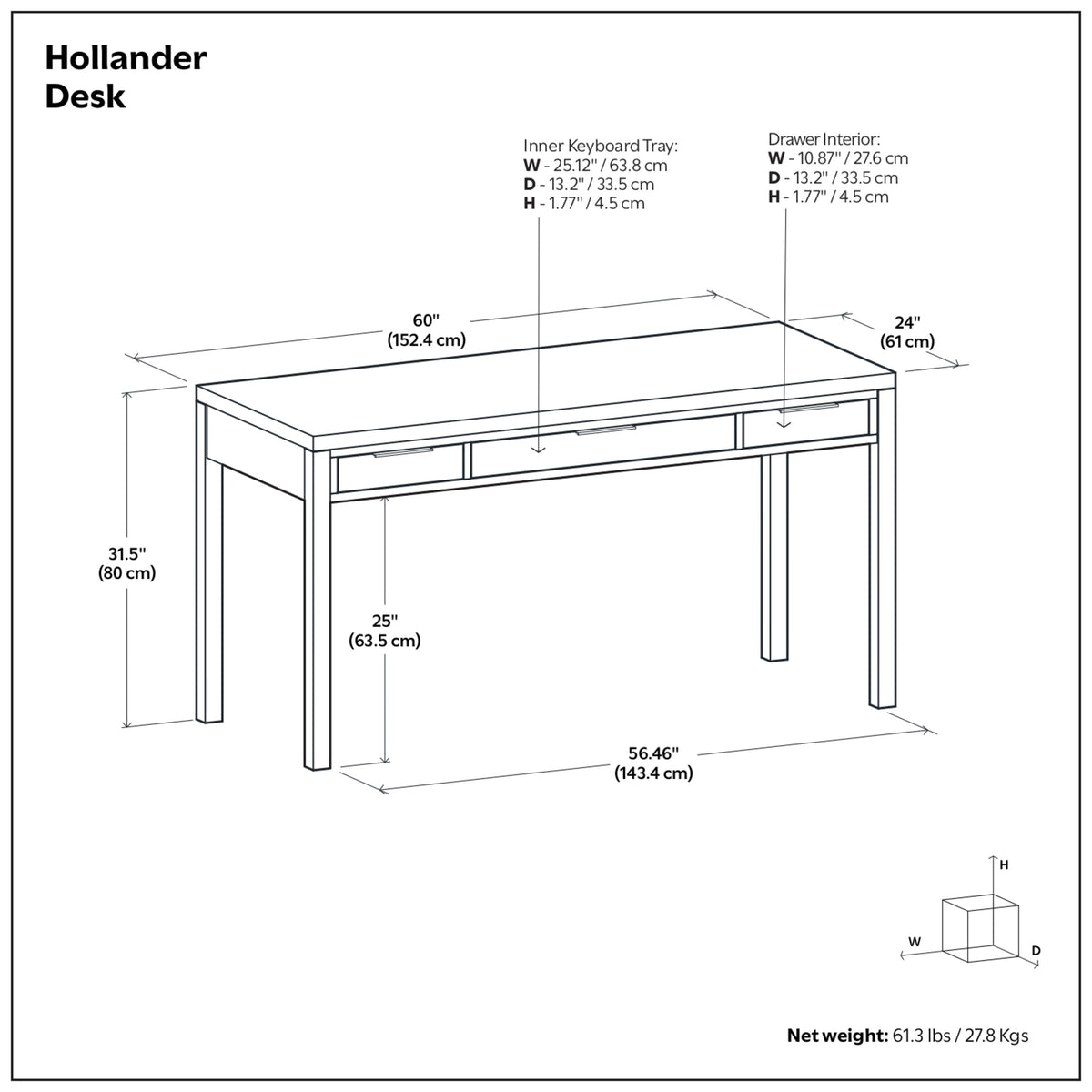 Walnut Brown | Hollander Desk