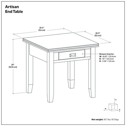Light Golden Brown | Artisan End Table