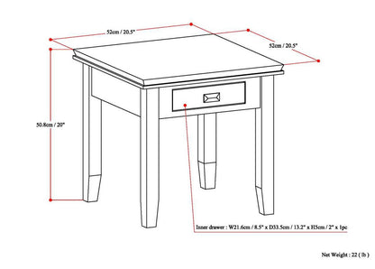 Light Golden Brown | Artisan End Side Table