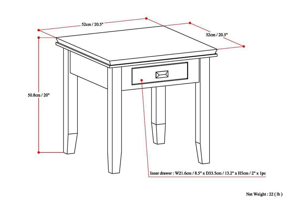Light Golden Brown | Artisan End Side Table