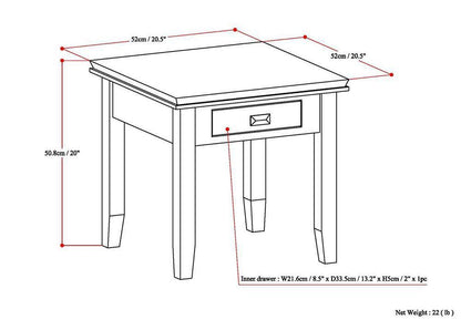 Light Golden Brown | Artisan End Side Table