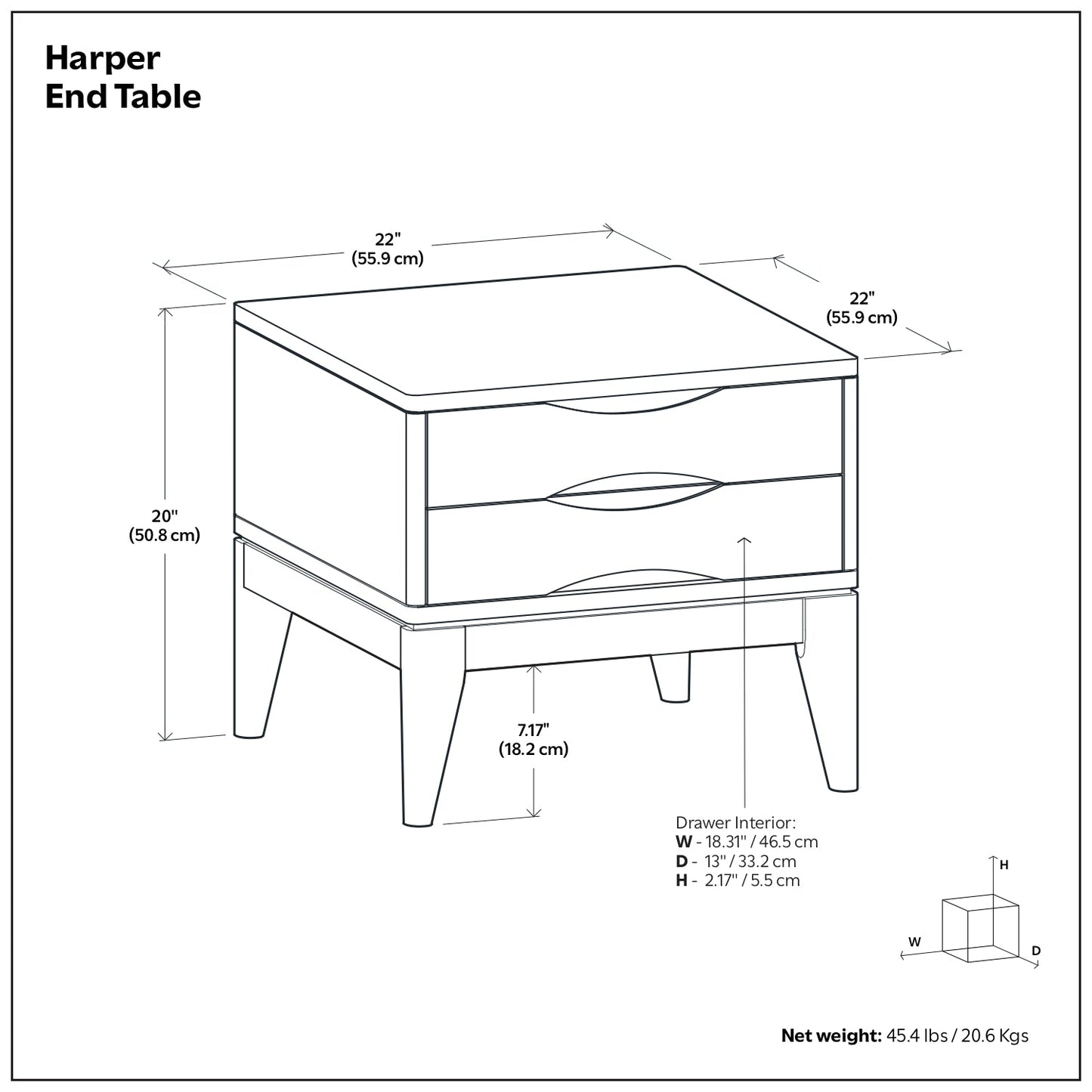 Black | Harper End Table