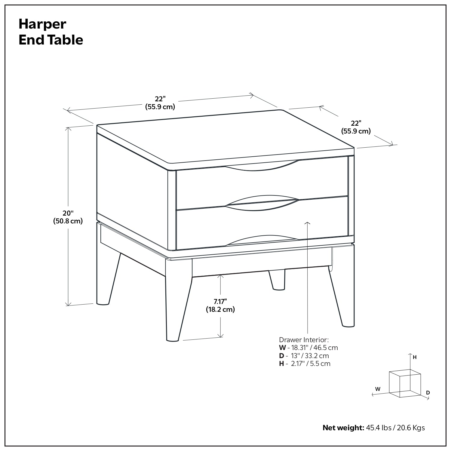 Black | Harper End Table