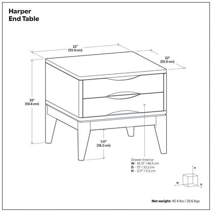 Teak Brown | Harper End Table