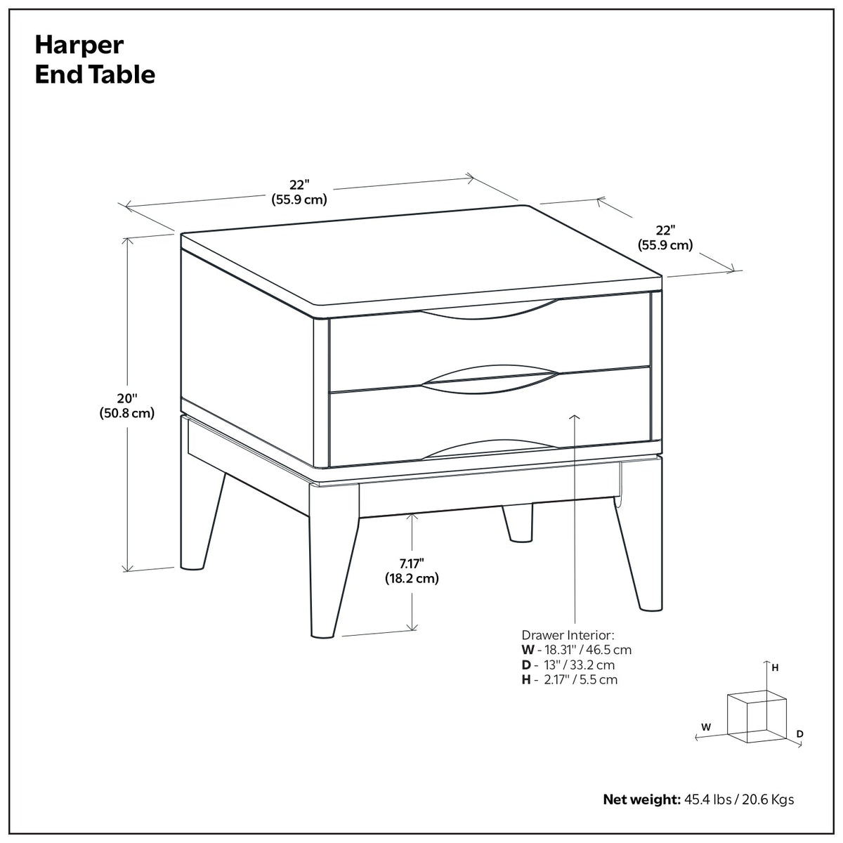 Teak Brown | Harper End Table