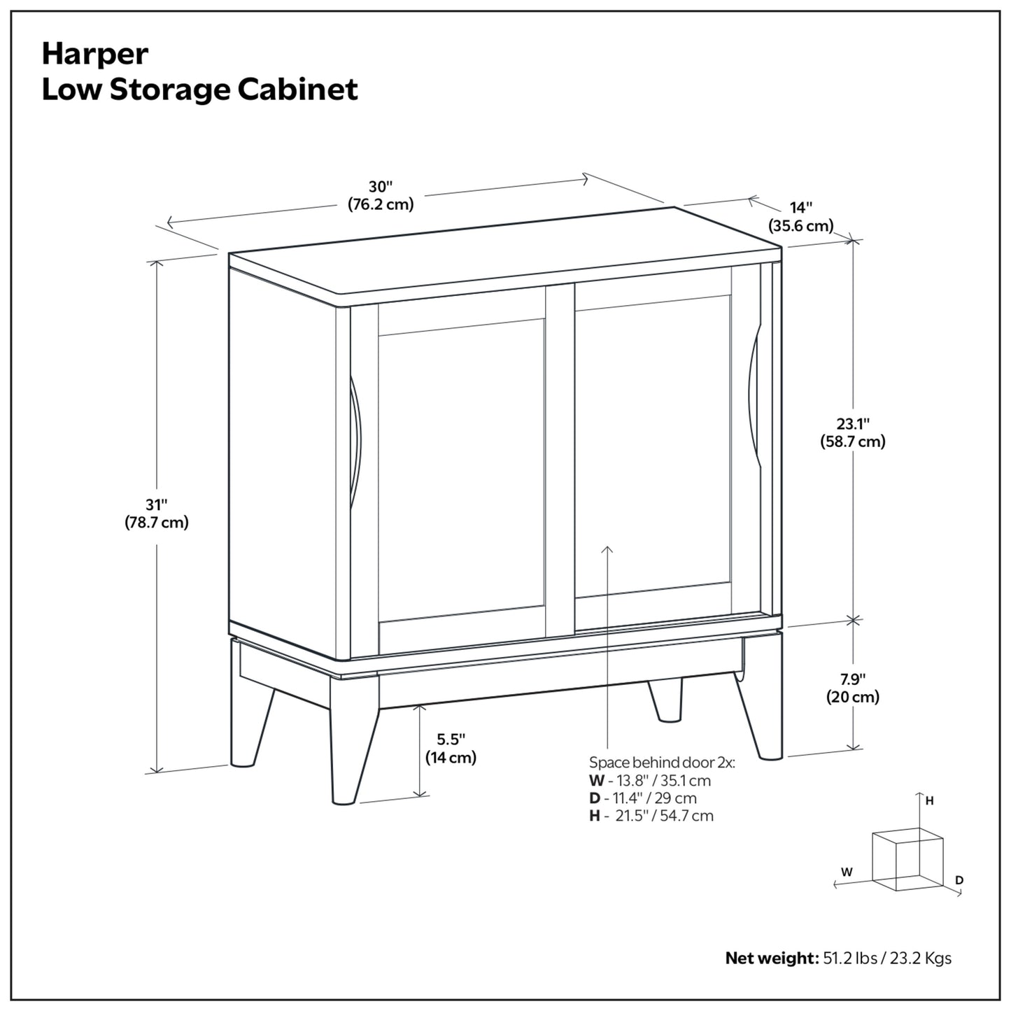 Black | Harper Low Storage Cabinet