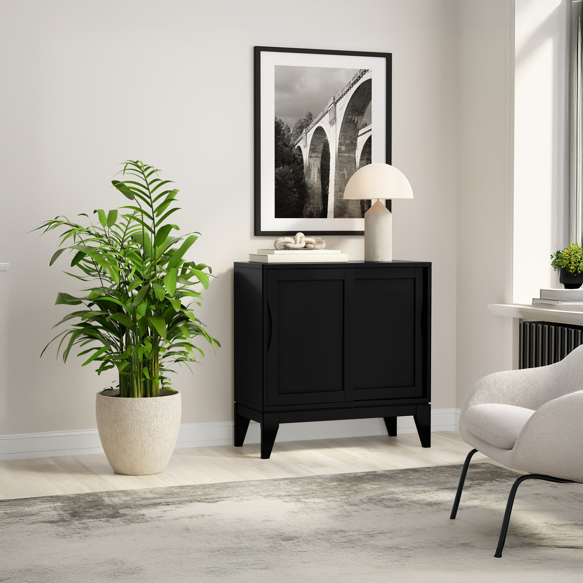 Black | Harper Low Storage Cabinet