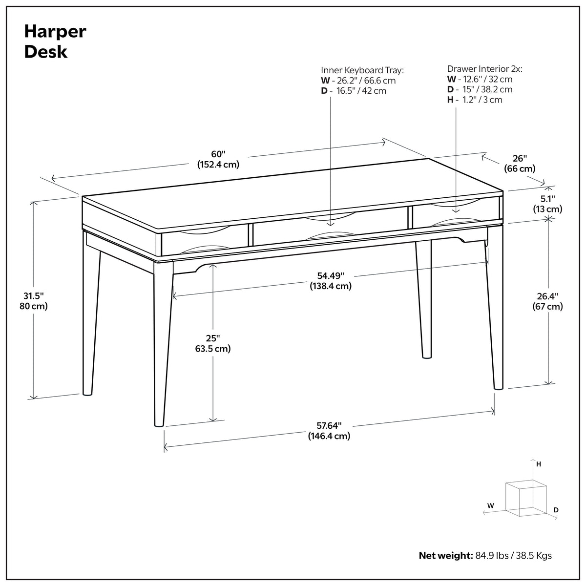 White | Harper Desk