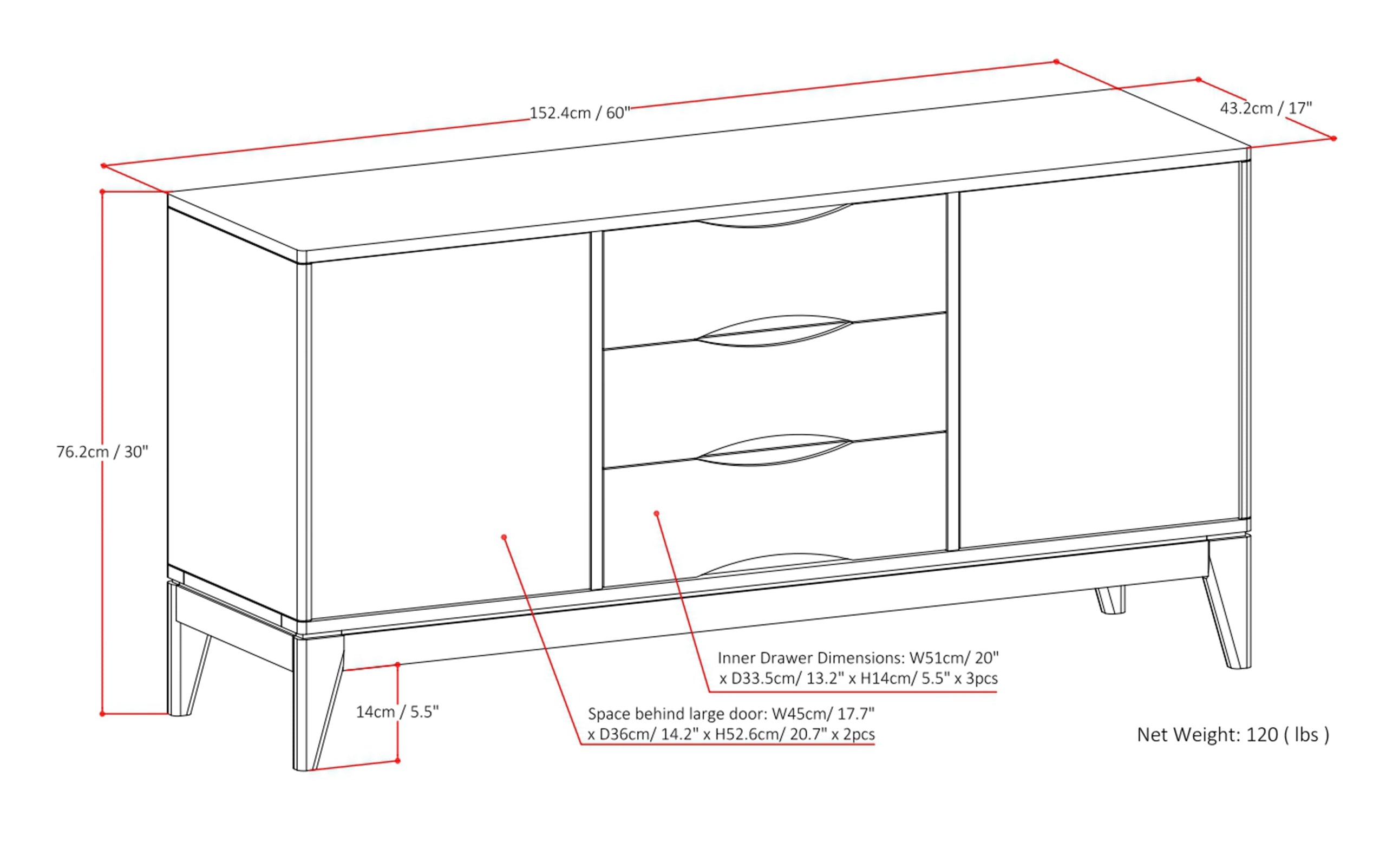 Teak Brown | Harper Sideboard Buffet