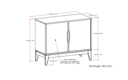Walnut Brown | Harper 2 Door Sideboard Buffet / Storage Cabinet