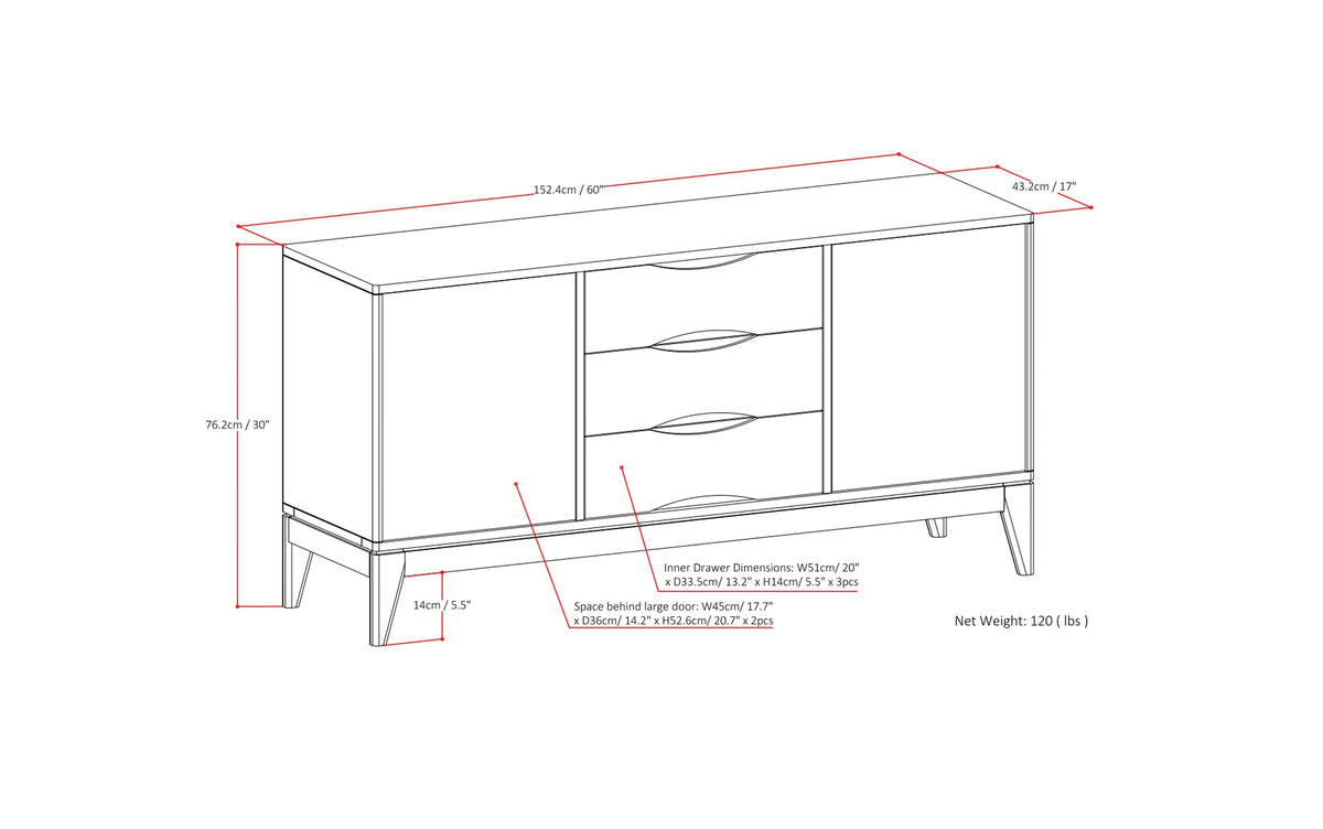 Walnut Brown|Harper Sideboard Buffet
