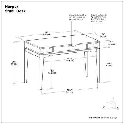 Walnut Brown | Harper Small Desk