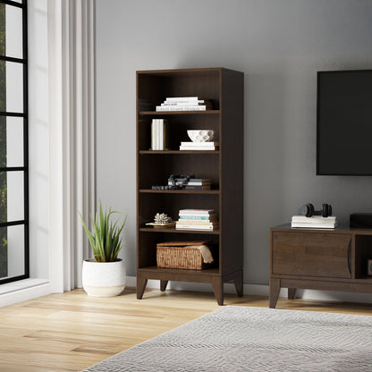 Walnut Brown | Harper 5 Shelf Bookcase