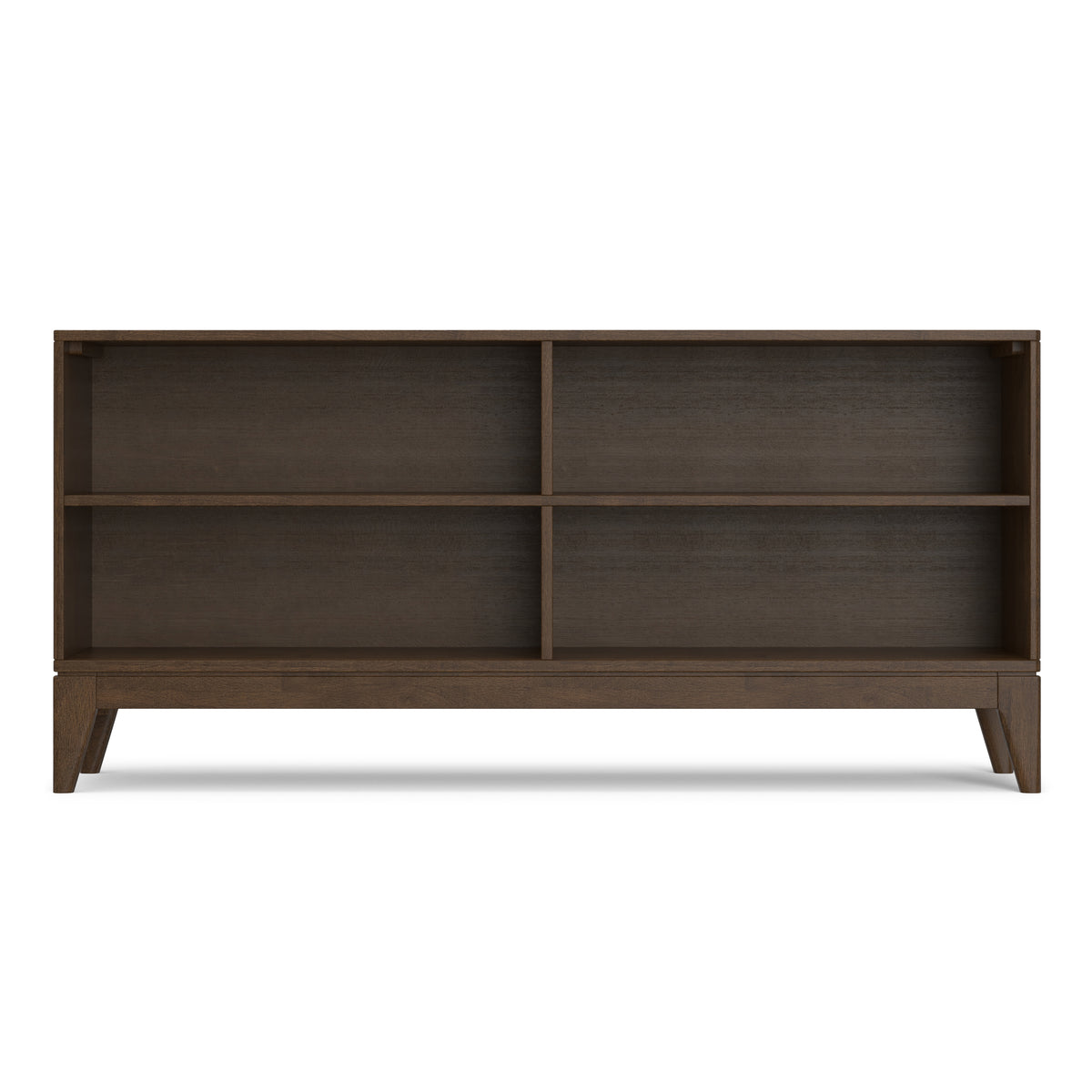 Walnut Brown | Harper 4-Shelf Low Bookcase