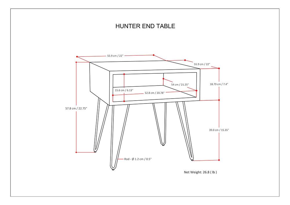 Umber Brown Stain Mango | Hunter End Table