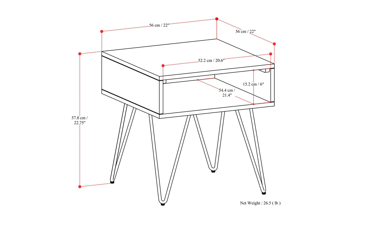 Walnut Walnut | Hunter End Table in Walnut