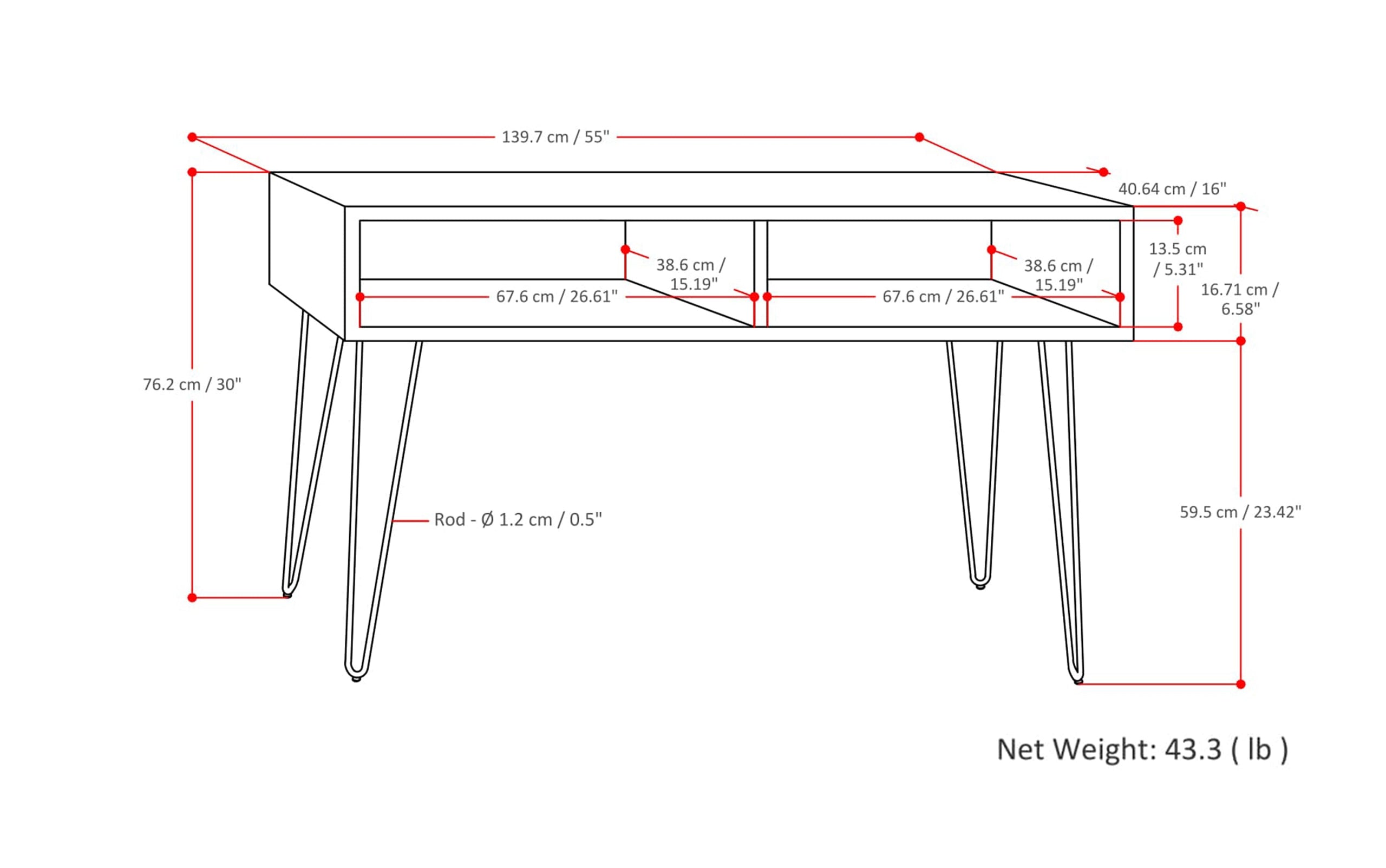 Hunter Console Sofa Table in Mango