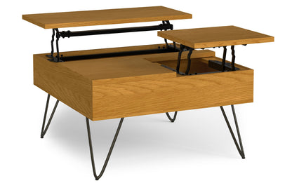Oak Veneer Oak | Hunter Lift Top Square Coffee Table
