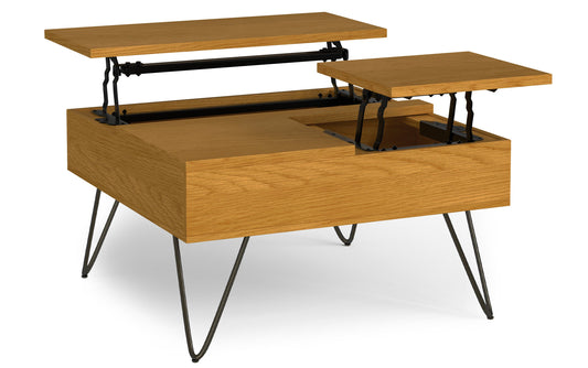 Oak Veneer Oak | Hunter Lift Top Square Coffee Table
