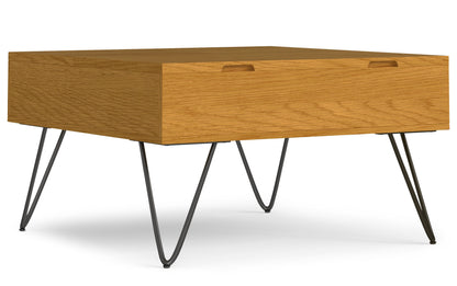 Oak Veneer Oak | Hunter Lift Top Square Coffee Table