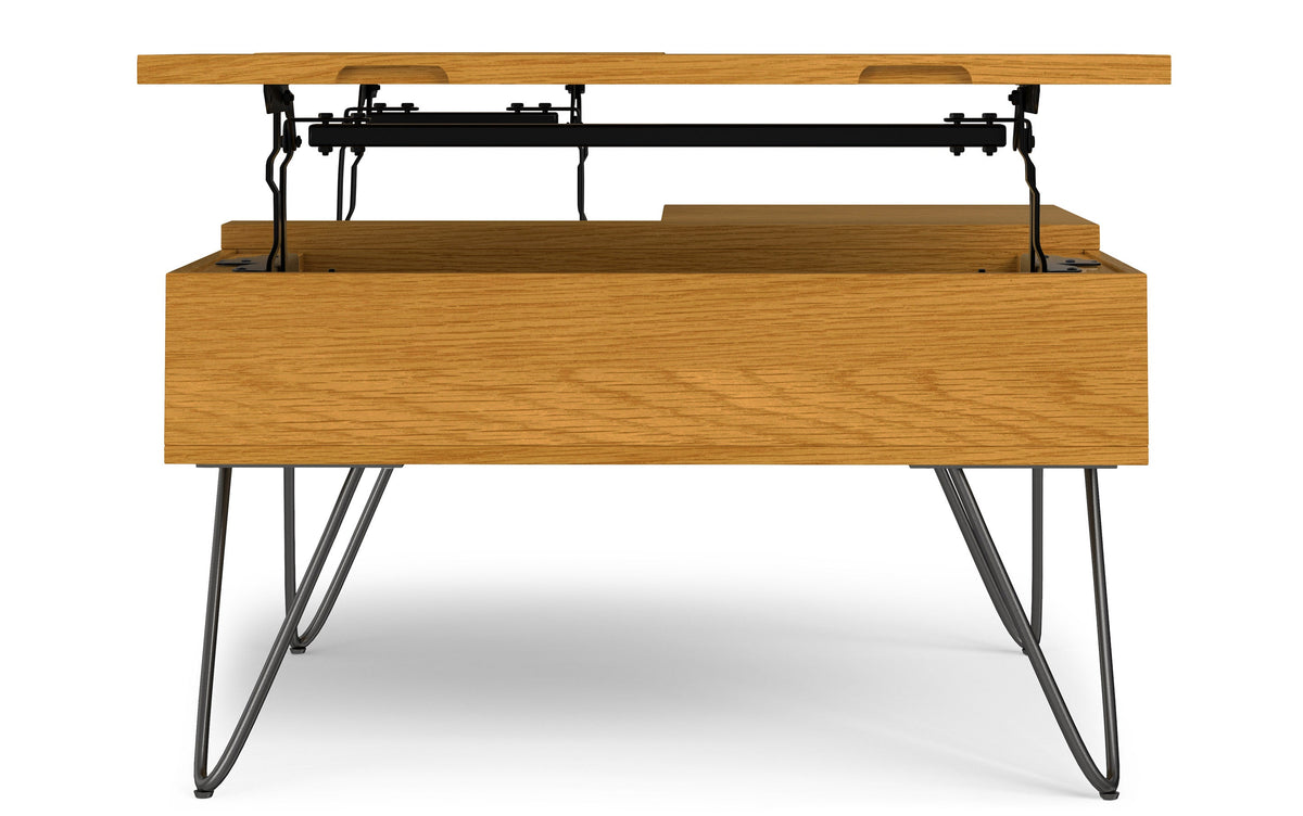 Oak Veneer Oak | Hunter Lift Top Square Coffee Table