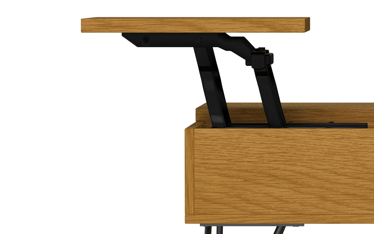 Oak Veneer Oak | Hunter Lift Top Square Coffee Table